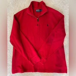 Polo by Ralph Lauren Red quarter 1/4 zip sweater - great shape